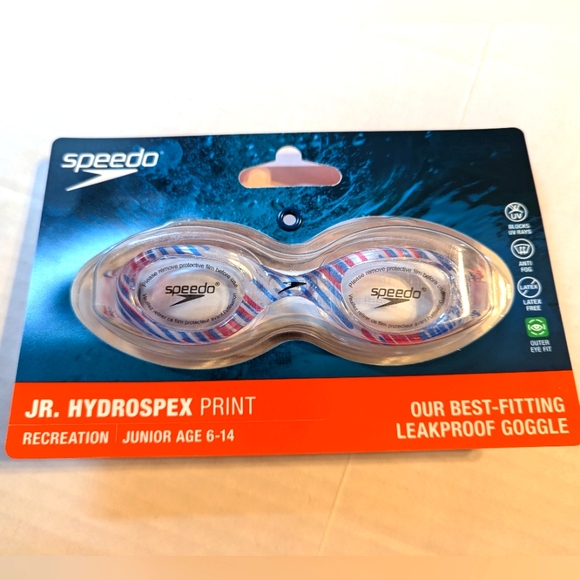 Speedo Jr Hydrospex Print Swim Goggles W/ Antifog Lenses UV Protection B… - Picture 1 of 8